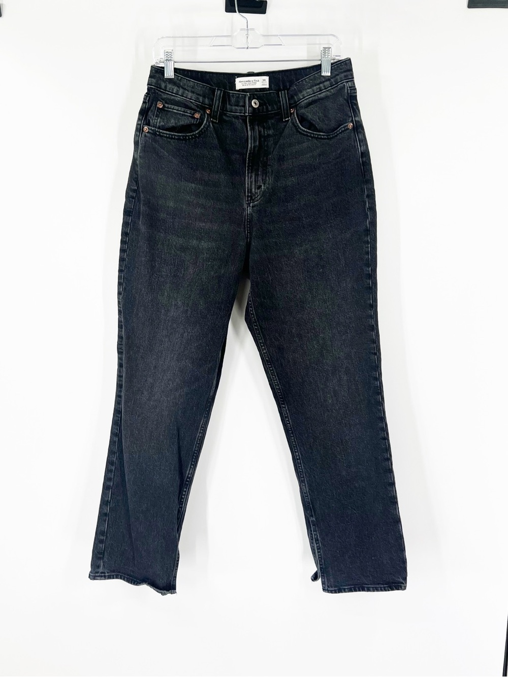 Abercrombie & Fitch Curve Love 90’s Straight Jeans Ultra High Rise Black
